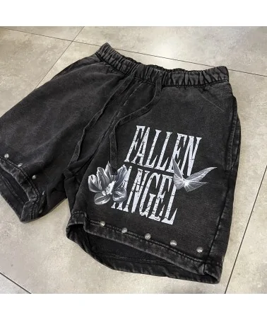 Roku Studio - Fallen Angel Enzymes Washed Short - Black