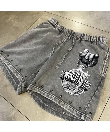 Roku Studio - Kid Angel Enzymes Washed Short - Grey