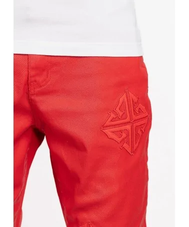 Guapi Clothing - Crimson Red Icon Flared Denim - Red