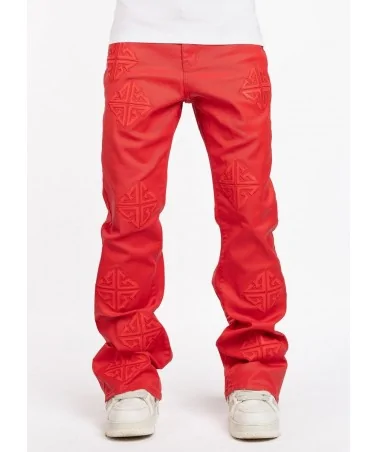 Guapi Clothing - Crimson Red Icon Flared Denim - Red