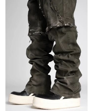 Guapi Clothing - Hunter Dirty Denim Convertible 2 in 1 Pant/Short - Dark Grey Washed