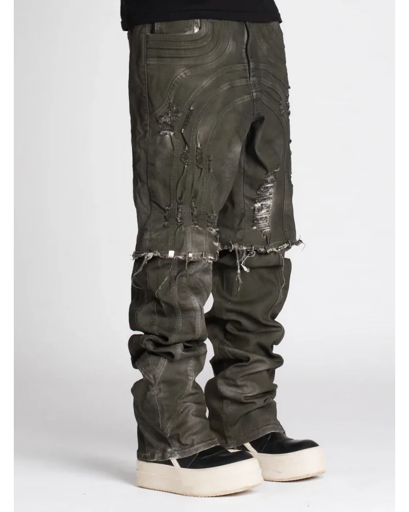 Guapi Clothing - Hunter Dirty Denim Convertible 2 in 1 Pant/Short - Dark Grey Washed