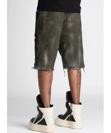 Guapi Clothing - Hunter Dirty Denim Convertible 2 in 1 Pant/Short - Dark Grey Washed