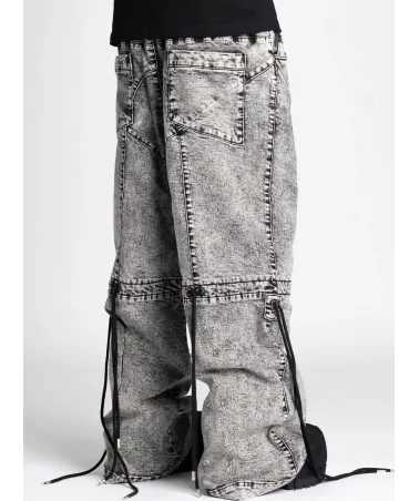 Guapi Clothing - Obsidian Black Dice Ltd Pockets Flared Denim - Bla...