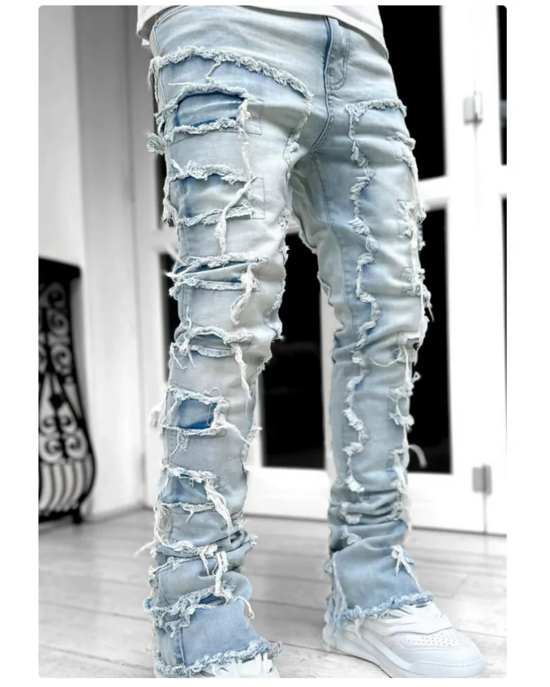 Guapi Clothing - Obsidian Black Dice Ltd Pockets Flared Denim - Bla...