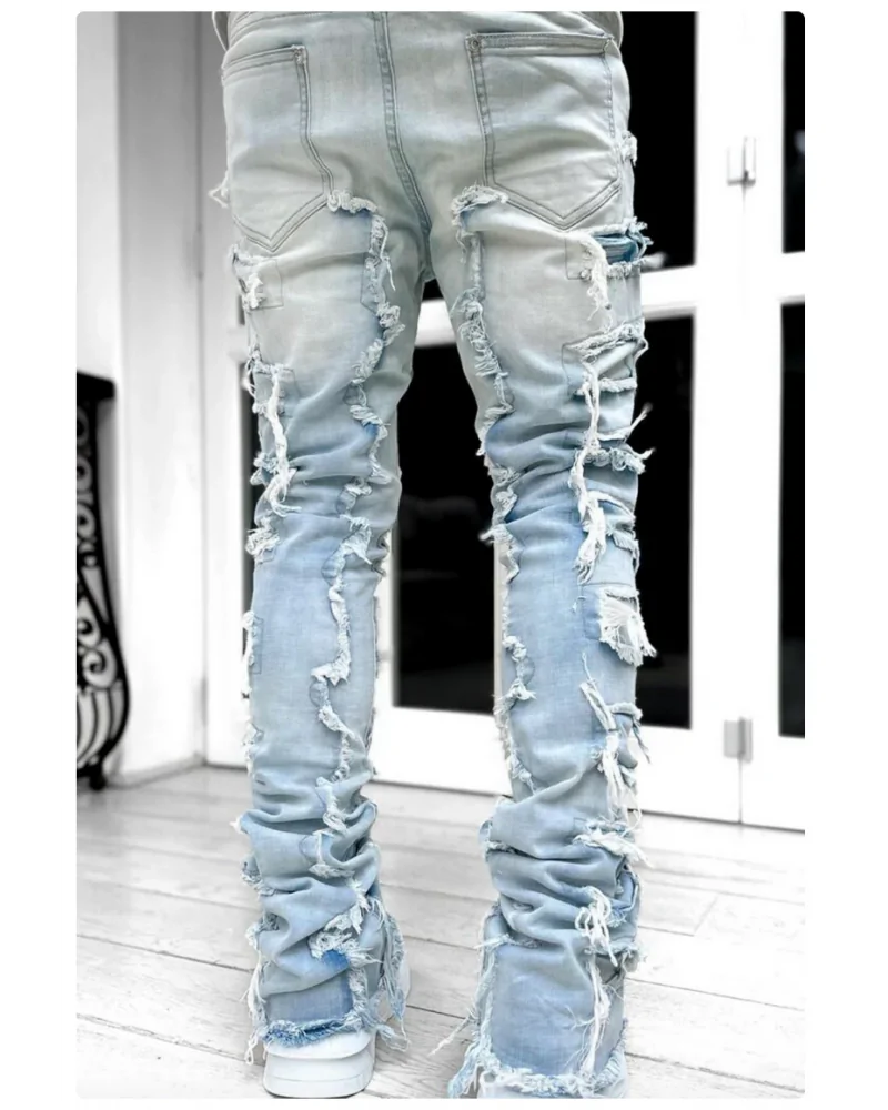 Guapi Clothing - Obsidian Black Dice Ltd Pockets Flared Denim - Bla...