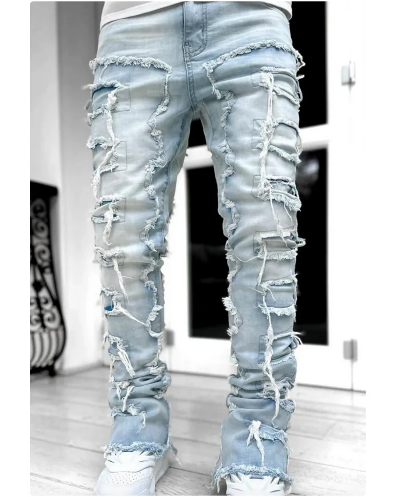 Guapi Clothing - Obsidian Black Dice Ltd Pockets Flared Denim - Bla...