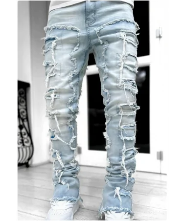 Guapi Clothing - Obsidian Black Dice Ltd Pockets Flared Denim - Bla...