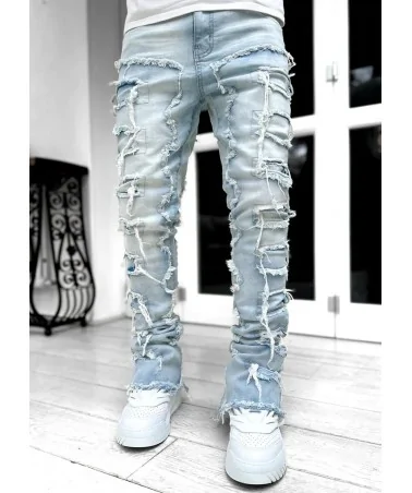 Guapi Clothing - Obsidian Black Dice Ltd Pockets Flared Denim - Bla...