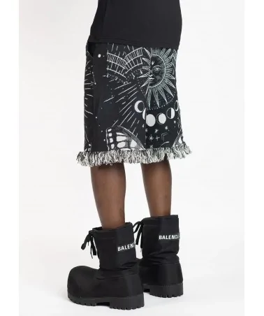 Guapi Clothing - Obsidian Black Dice Ltd Pockets Flared Denim - Bla...