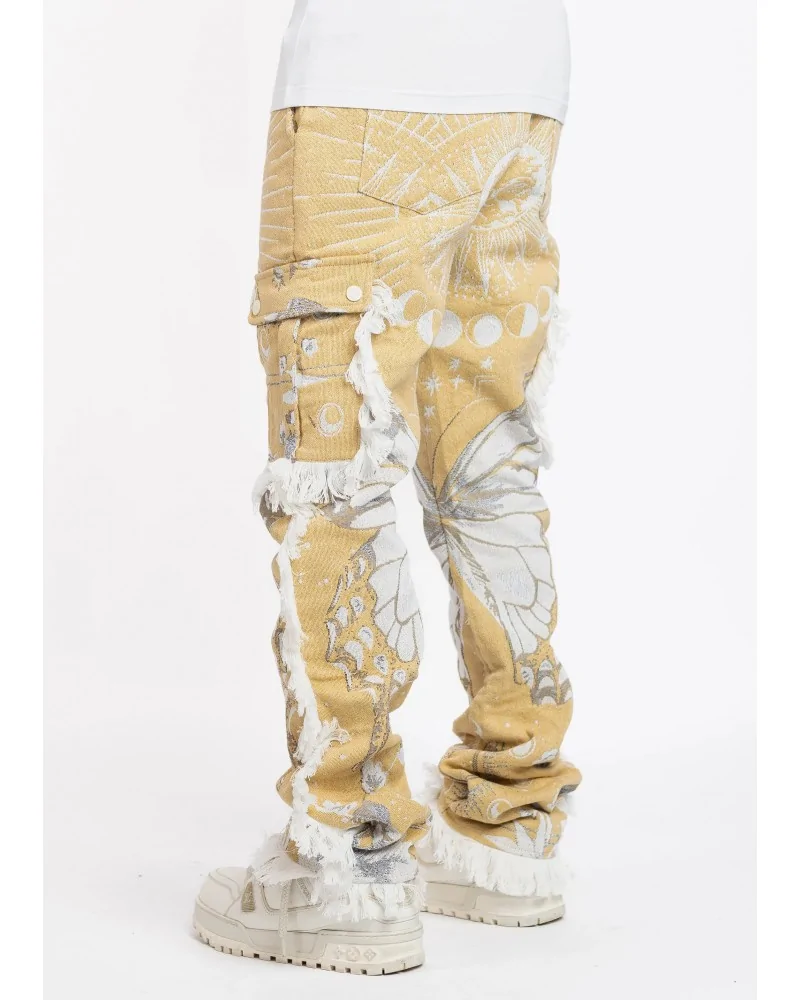 Guapi Clothing - Blood Red Tapestry Cargo Pant - Red/White | blocks...