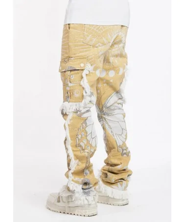 Guapi Clothing - Blood Red Tapestry Cargo Pant - Red/White | blocks...