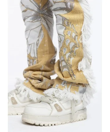 Guapi Clothing - Blood Red Tapestry Cargo Pant - Red/White | blocks...