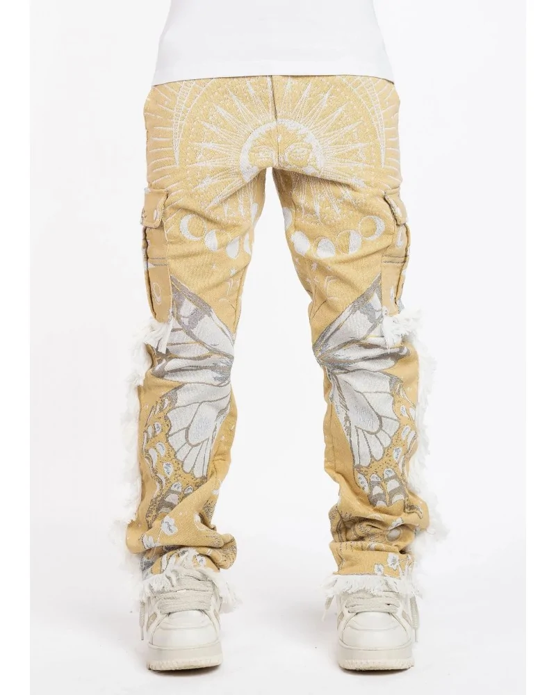 Guapi Clothing - Blood Red Tapestry Cargo Pant - Red/White | blocks...