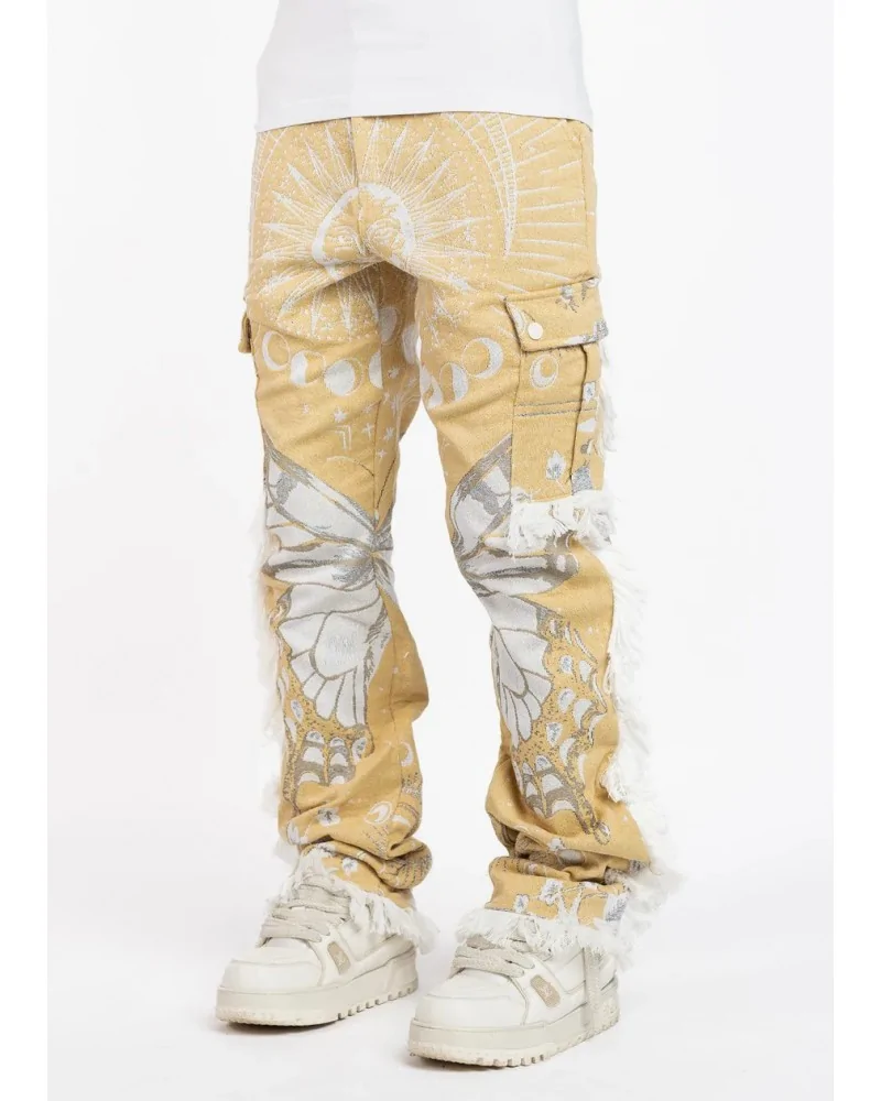 Guapi Clothing - Blood Red Tapestry Cargo Pant - Red/White | blocks...
