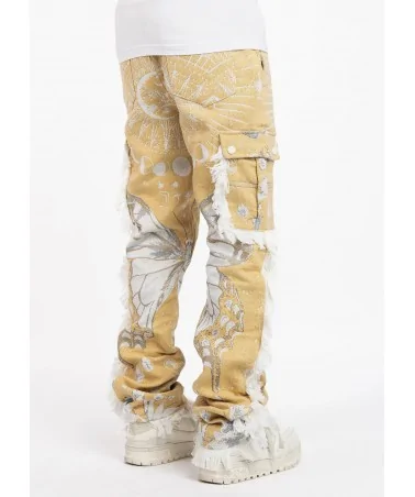 Guapi Clothing - Blood Red Tapestry Cargo Pant - Red/White | blocks...