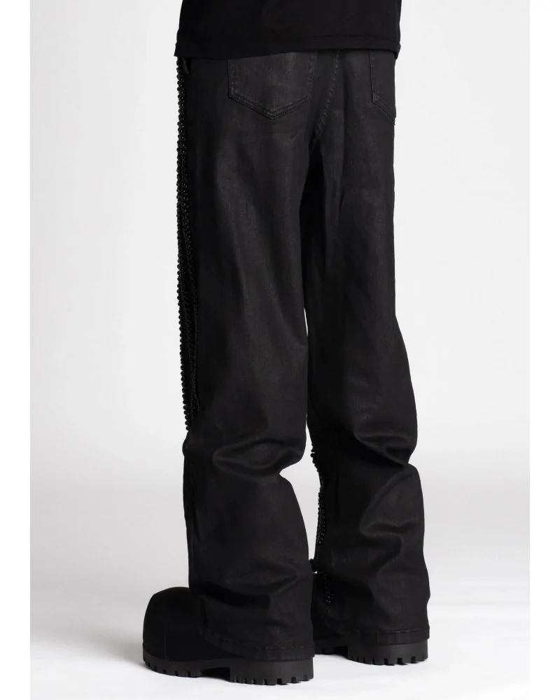 Guapi Clothing - All Black Distressed Baggy Denim Pant - Black | bl...