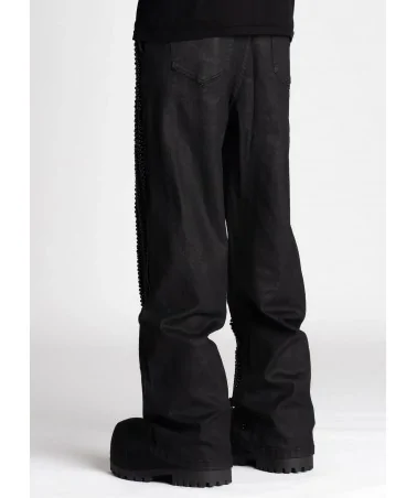 Guapi Clothing - All Black Distressed Baggy Denim Pant - Black | bl...