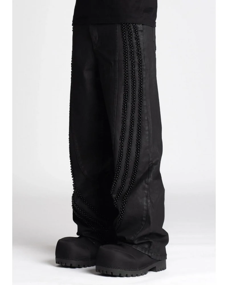 Guapi Clothing - All Black Distressed Baggy Denim Pant - Black | bl...