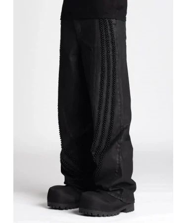 Guapi Clothing - All Black Distressed Baggy Denim Pant - Black | bl...