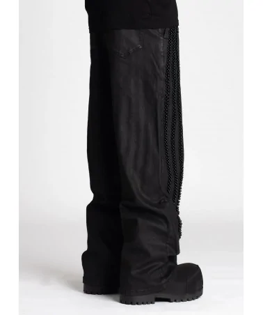 Guapi Clothing - All Black Distressed Baggy Denim Pant - Black | bl...