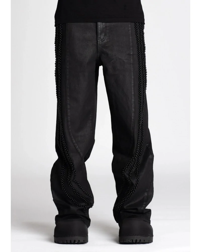 Guapi Clothing - All Black Distressed Baggy Denim Pant - Black | bl...