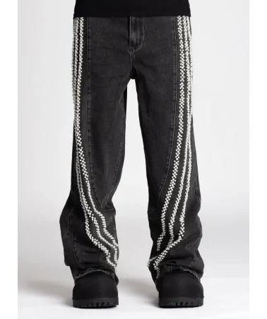 Guapi Clothing - All Black Distressed Baggy Denim Pant - Black | bl...