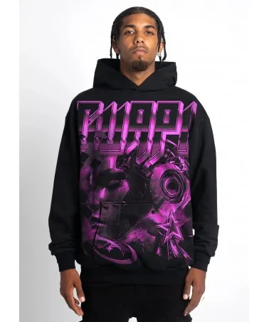Guapi Clothing - Cyber Pink Premium Cotton Hoodie - Black/Pink