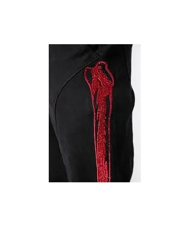 Guapi Clothing - Obsidian Black Dice Ltd Pockets Flared Denim - Bla...