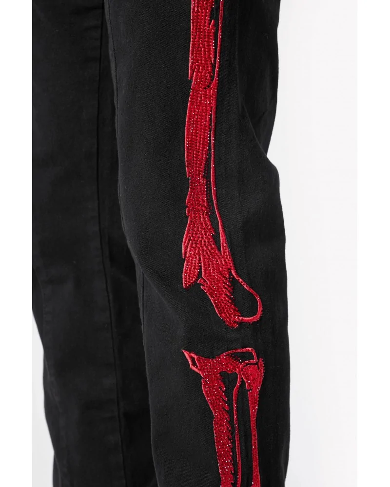 Guapi Clothing - Obsidian Black Dice Ltd Pockets Flared Denim - Bla...