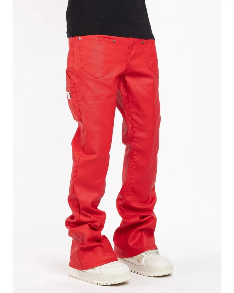 Guapi Clothing - Obsidian Black Dice Ltd Pockets Flared Denim - Bla...