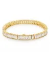 King Ice - Baguette Tennis Bracelet 6mm - Gold Plated - 14K Gold - 8"