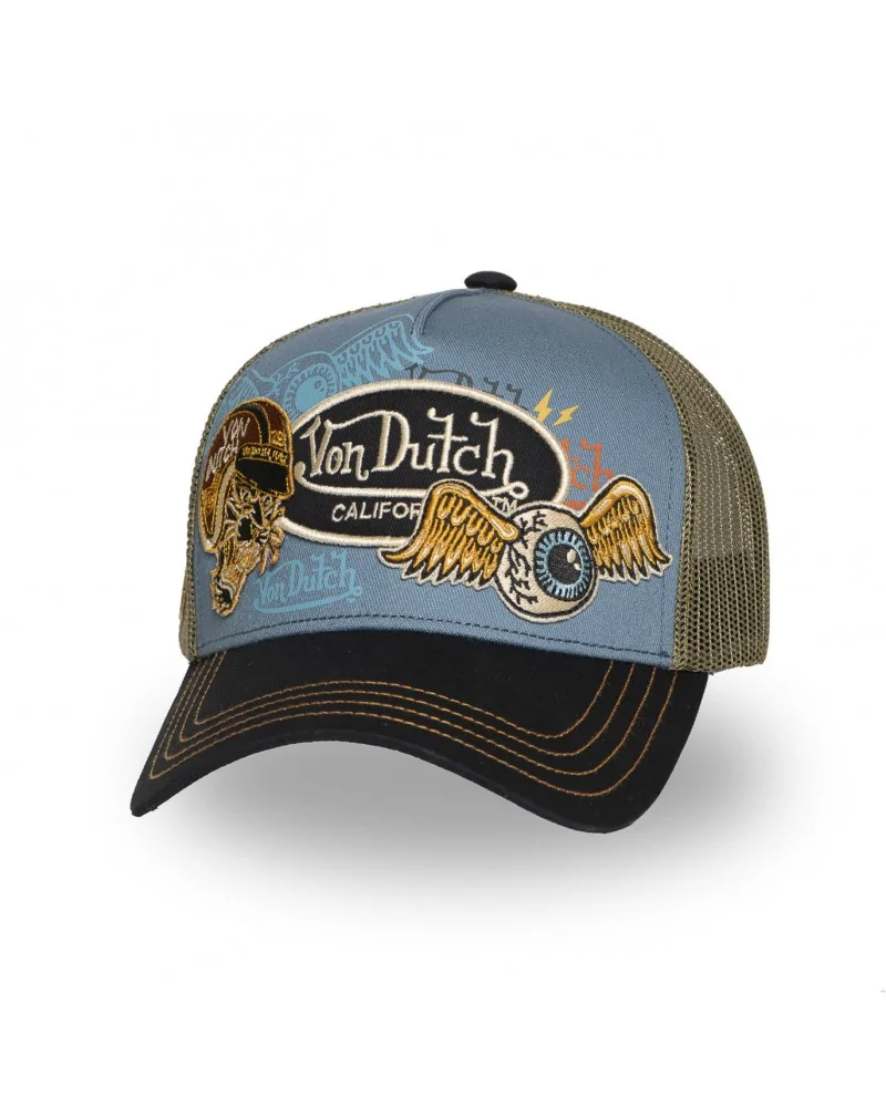 Von Dutch - Patches Mesh Trucker Cap - Blue / Denim / Khaki