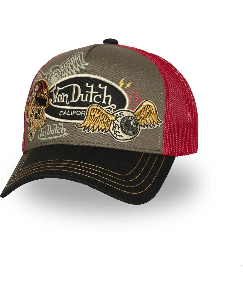 Von Dutch - Patches Trucker Cap - Khaki / Red
