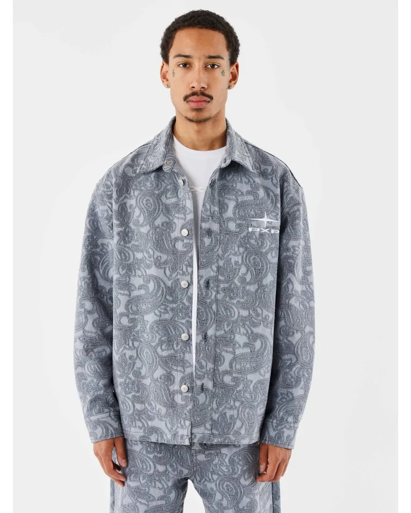 Project X Paris - Kalash Bandana Overshirt - Dusty Blue