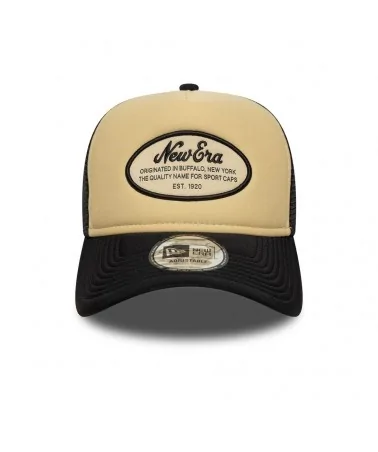 New Era - Oval Foam Patch Trucker Cap - Cream / Black