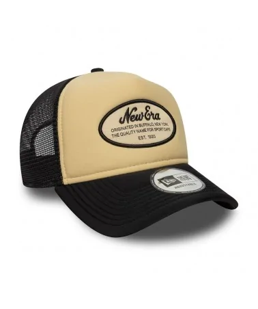 New Era - Oval Foam Patch Trucker Cap - Cream / Black