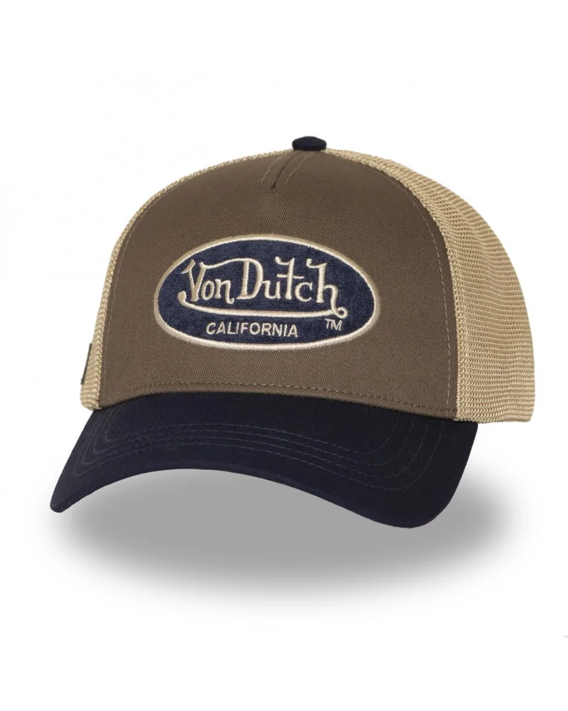 Von Dutch - Logo Patch French Terry Baseball Cap - Brown / Beige
