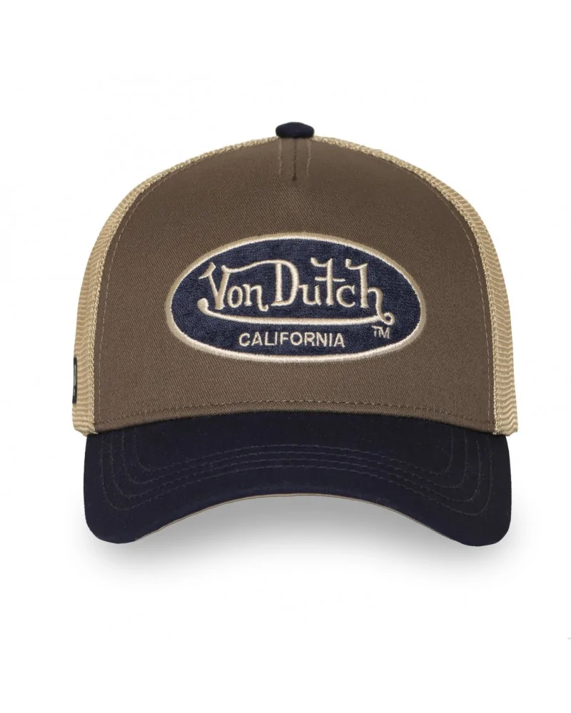 Von Dutch - Logo Patch French Terry Baseball Cap - Brown / Beige