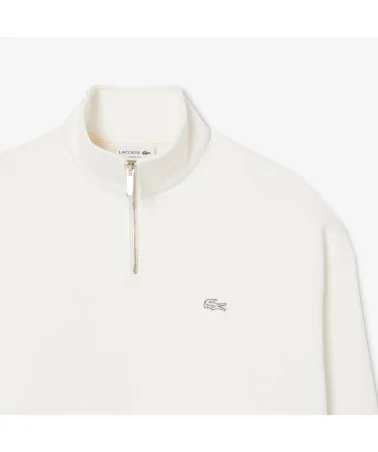 Lacoste - Half Zip Thick Fleece Sweatshirt - White