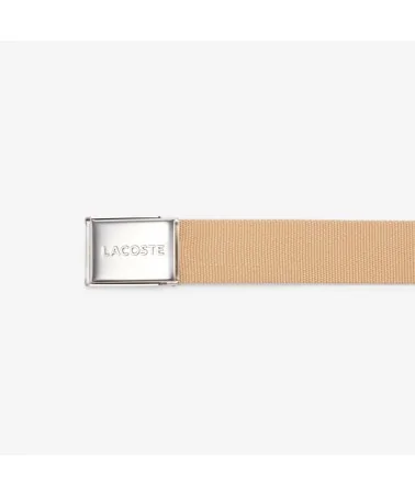 Lacoste - Logo Woven Strap Belt - Tan