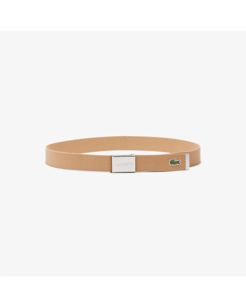 Lacoste - Logo Woven Strap Belt - Tan