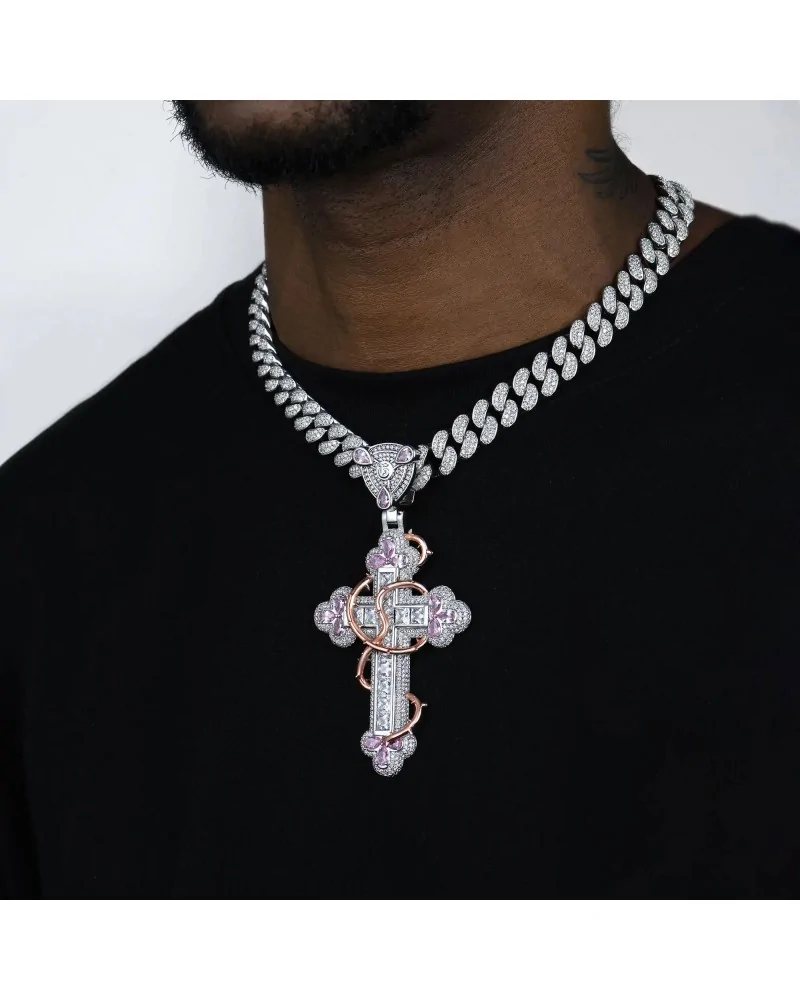 APORRO BRAND - Plain Gold Prong Cuban Chain-12mm - White Gold | blo...