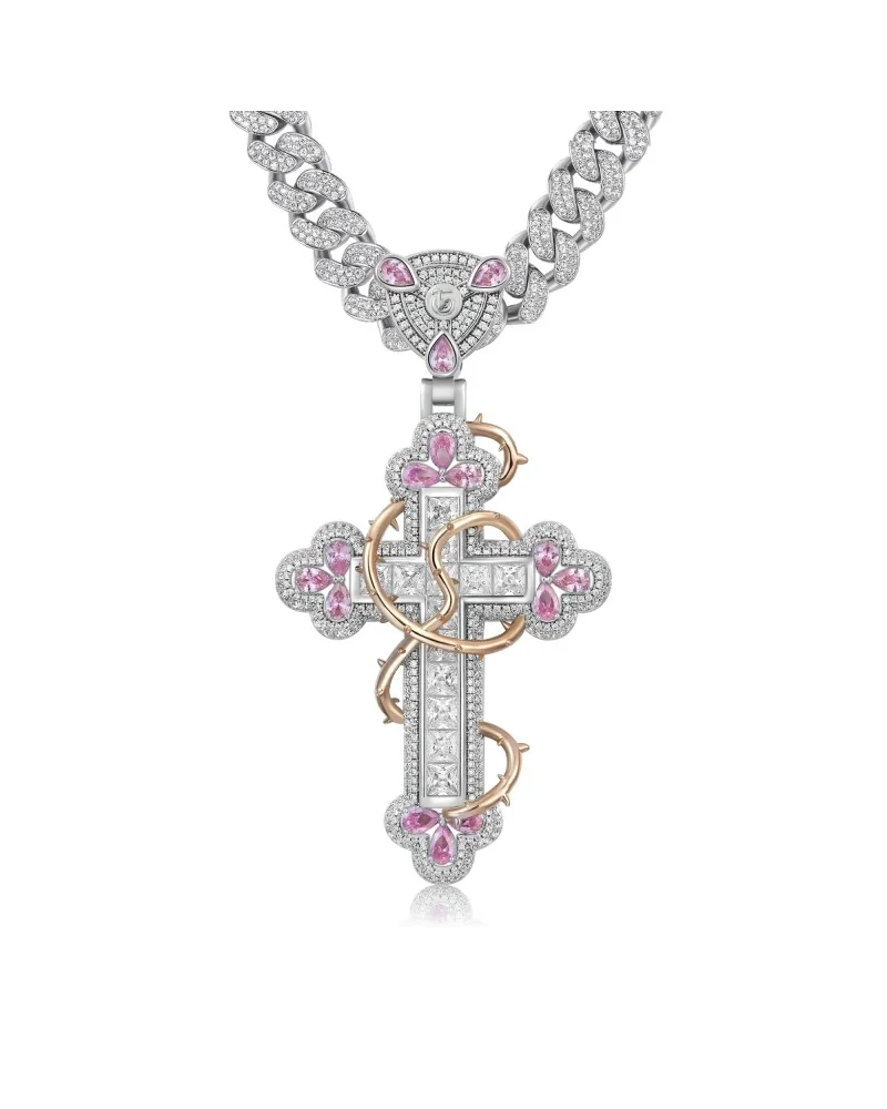 APORRO BRAND - Plain Gold Prong Cuban Chain-12mm - White Gold | blo...