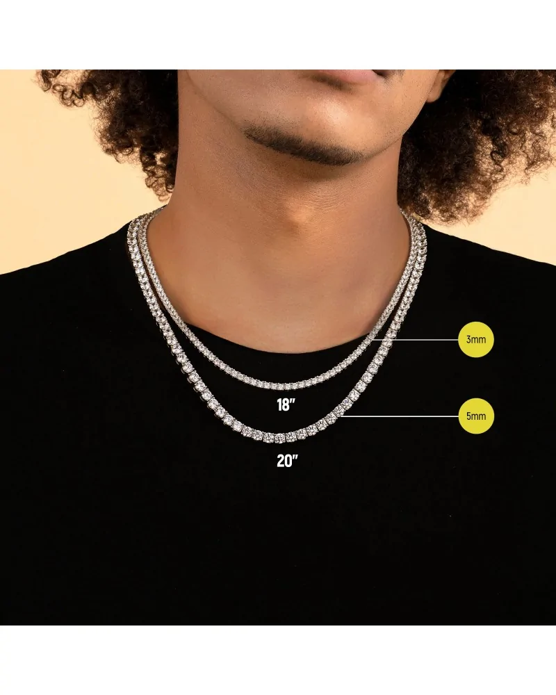 APORRO BRAND - Iced Tennis Chain - 5mm - White Gold