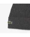 Lacoste - Rib Knit Brushed Wool Beanie - Dark Grey
