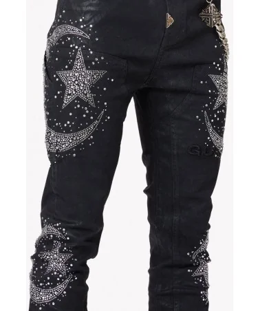 Guapi Clothing - Waxed Calligraphy Denim - Obsidian Black