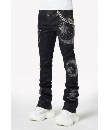 Guapi Clothing - Waxed Calligraphy Denim - Obsidian Black