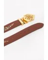 Guapi - Emblem Leather Belt - Brown / Gold