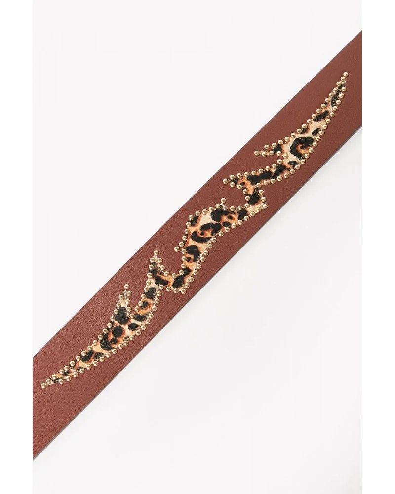 Guapi - Emblem Leather Belt - Brown / Gold